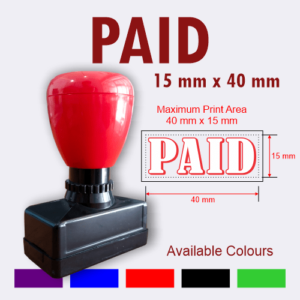 “PAID” Pre Inked Stamp (40 mm x 15 mm size)