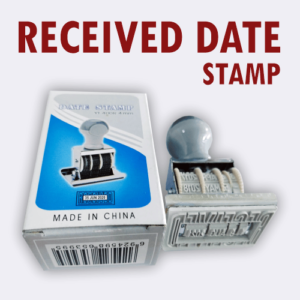 “RECEIVED with DATE” RUBBER STAMP WITH DATE YEAR WHEEL (up to 2027)