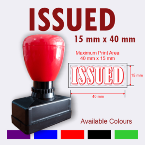 “ISSUED” Pre Inked Stamp (40 mm x 15 mm size)
