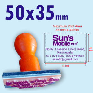 50×35 Rubber Stamp Customized (50 mm x 35 mm size) Wooden Handle