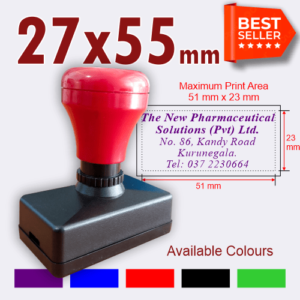 Pre Inked (Flash) Stamp Customized – 27 mm x 55 mm size