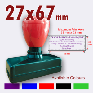 Pre Inked (Flash) Stamp Customized – 27 mm x 67 mm size