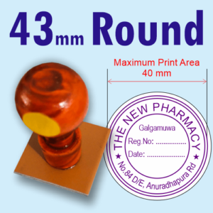 43mm Round Rubber Stamp Customized Wooden Handle