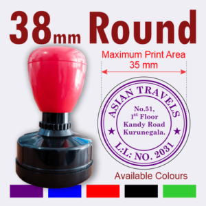 38 mm Round Pre-Inked (Flash) Rubber Stamp Customized