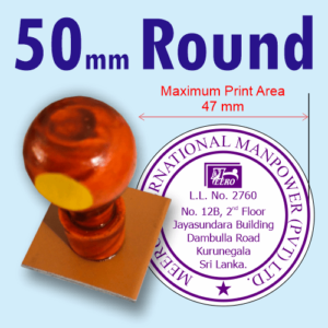 50mm Round Rubber Stamp Customized Wooden Handle