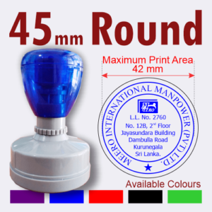 45 mm Round Pre-Inked (Flash) Rubber Stamp Customized