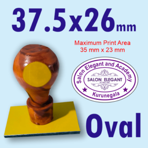 37.5 x 26 mm OVAL Rubber Stamp Customized Wooden Handle