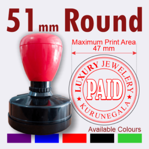 51 mm Round Pre-Inked (Flash) Rubber Stamp Customized
