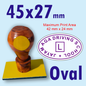 45 x 27 mm OVAL Rubber Stamp Customized Wooden Handle