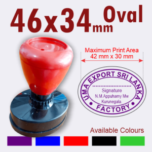 46×34 mm OVAL Pre-Inked (Flash) Rubber Stamp Customized