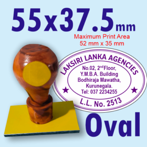 55 x 37.5 mm OVAL Rubber Stamp Customized Wooden Handle