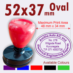 OVAL Pre-Inked (Flash) Rubber Stamp Customized – 52×37.5 mm