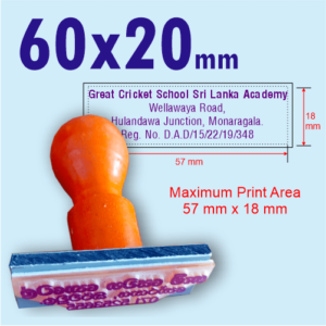 60×20 Rubber Stamp Customized (60 mm x 20 mm size) Wooden Handle