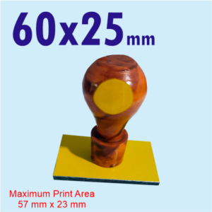 60×25 Rubber Stamp Customized (60 mm x 25 mm size) Wooden Handle