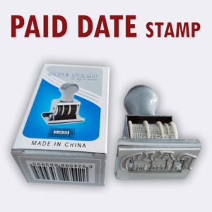 “PAID with DATE” RUBBER STAMP WITH DATE YEAR WHEEL (up to 2032)